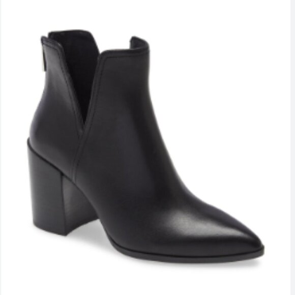 Steve Madden Darci black leather pointed toe ankle boots 10 - Picture 1 of 7